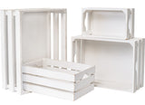 UPPER DECOR Large Wooden Crates Set of 4 Decorative Storage Box with Handles, Rustic Whitewashed Farmhouse Wooden Crates for Display, Living Room Container Baskets Box for Kitchen, Pantry, Bedroom UPPER DECOR