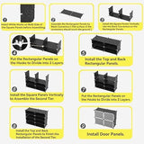 Gainvieyee 12-Tier Portable 72 Pair Shoe Rack Organizer, 36 Grids Tower Shelf Storage Cabinet Expandable Stackable Space with Door for Heels, Boots, Slippers Black Gainvieyee