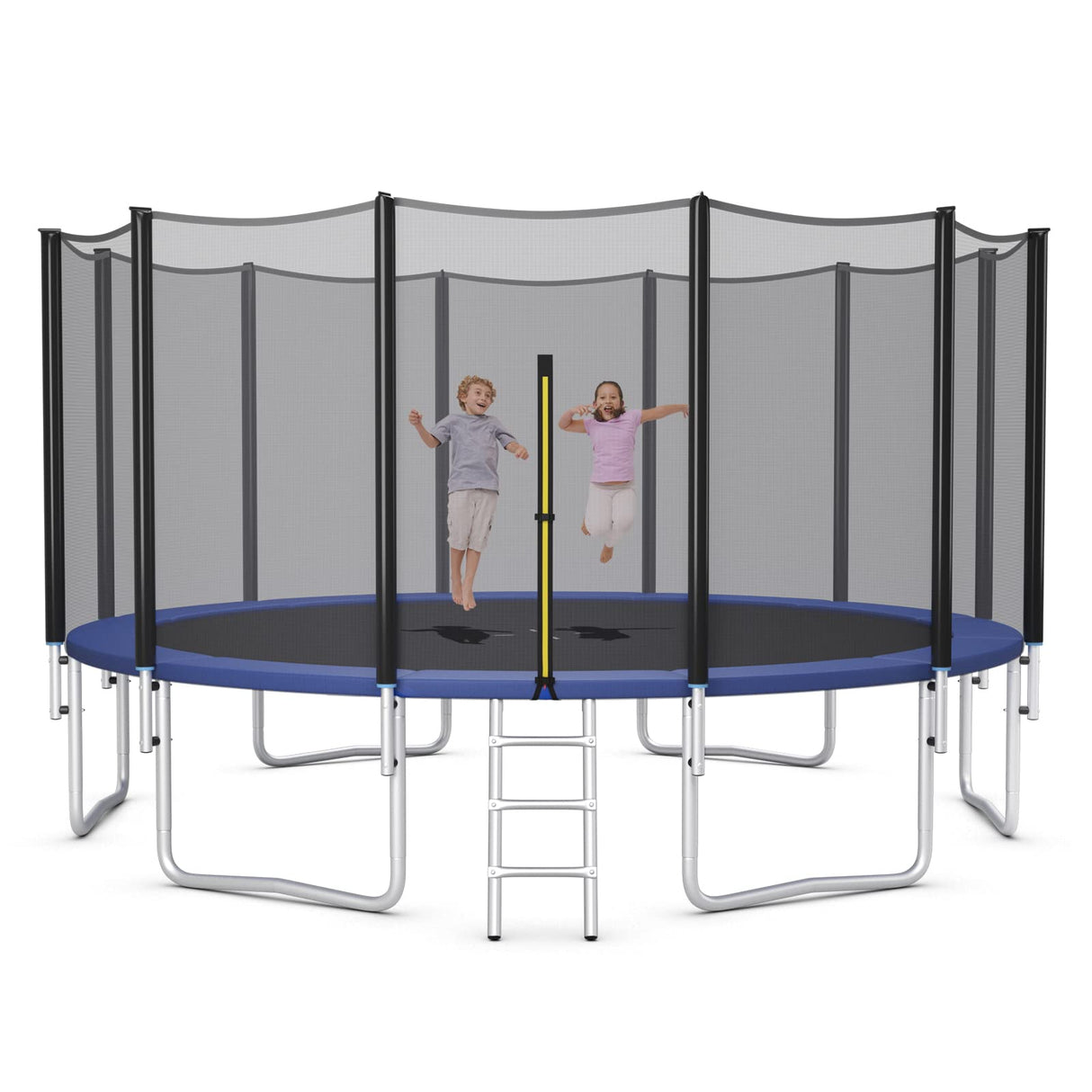 Giantex Trampoline, 16Ft ASTM Certified Approved Outdoor Trampoline w/Enclosure Net, Recreational Trampolines w/Jumping Mat Ladder Rust-Resistant Poles for Kids Adults Giantex