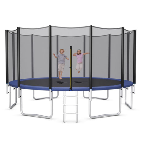 Giantex Trampoline, 16Ft ASTM Certified Approved Outdoor Trampoline w/Enclosure Net, Recreational Trampolines w/Jumping Mat Ladder Rust-Resistant Poles for Kids Adults Giantex