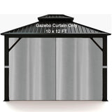 DURCOVER Gazebo Curtains 10x12ft,Privacy Replacement Sidewall 4-Panel Universal Shade Curtains Set,Protecting Side Walls (Only Curtain)-Silver DURCOVER