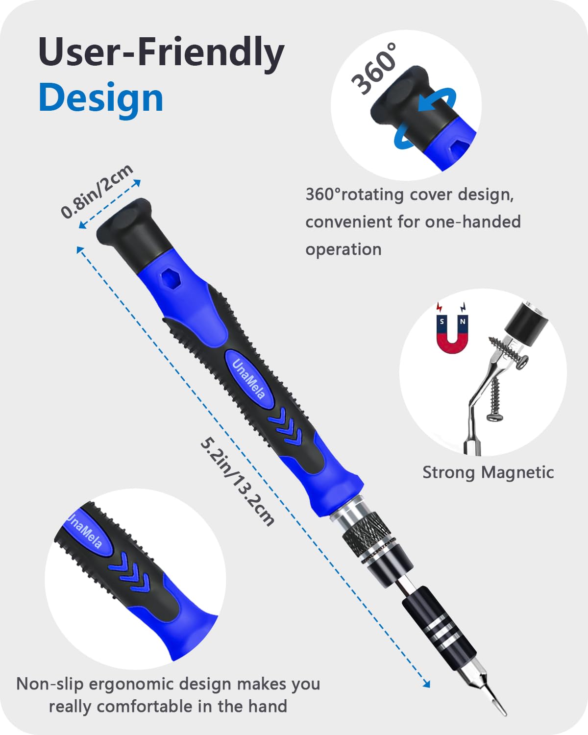 Precision Screwdriver Set, Computer Tool Kit, 146 PCS Laptop Screwdriver Kit with 123 Bits, Magnetic Mat, Suit for PC, iPhone, MacBook, Tablet, PS4, Xbox, Switch, Game Console and other Electronics UnaMela