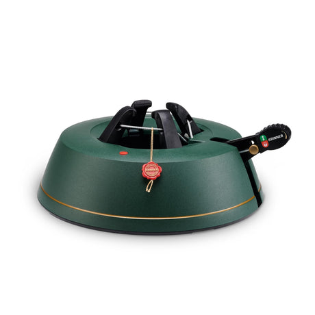 Krinner Christmas Tree Genie Small - Green Tree Stand - Original Single Cable Operation, Holds up to 6 ft Live Trees - Foot Pedal Setup & Water Reservoir with Level Indicator - German Made Krinner