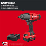 CRAFTSMAN V20 RP 1/2 inch Cordless Impact Wrench Kit, Brushless, 4Ah Battery and Charger Included (CMCF900M1) CRAFTSMAN