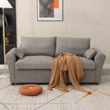 Panana Modern 2 Seater Loveseat Sofa Couch with Storage, Dark Grey or Light Color, Choice of Curved, Sock or Track Arm Design (Light Gray, 3 Seater - Track Arms) Panana