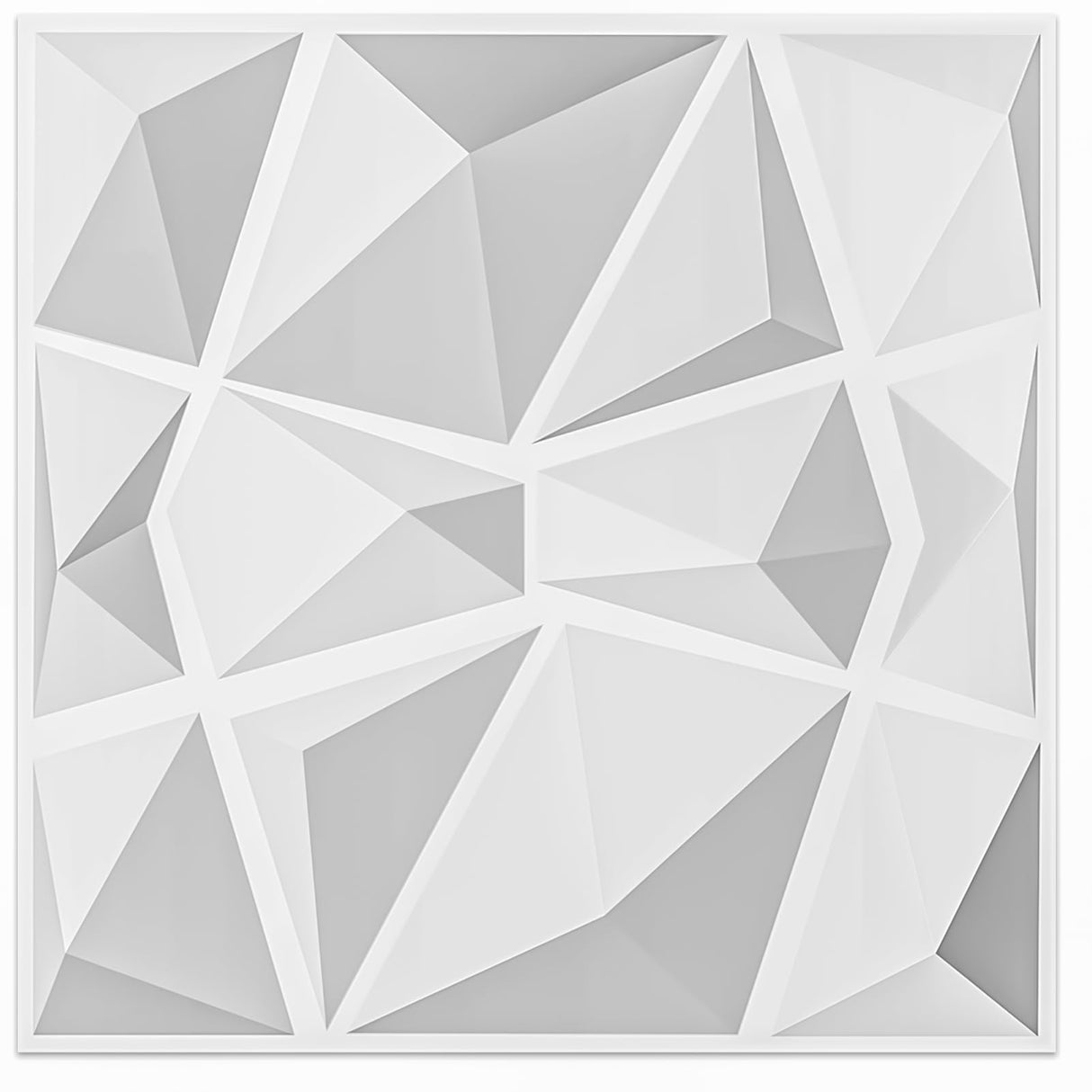 Art3d Textures 3D Wall Panels White Diamond Design Pack of 12 Tiles 32 Sq Ft (PVC) Art3d