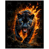 TAOPAOLAB Black Panther Paint by Numbers Kit for Adults - DIY Running Flaming Panther Painting on Canvas 16x20 Inches, Acrylic Paint Set, Suitable for Beginners, Fire Art for Home Decoration or Gifts TAOPAOLAB