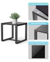 Noelse 3 Piece Wicker Patio Furniture Set, Outdoor Rocking Chairs, Outdoor Furniture with Table & Cushions, Patio Chairs Balcony Porch Furniture, Gray Noelse