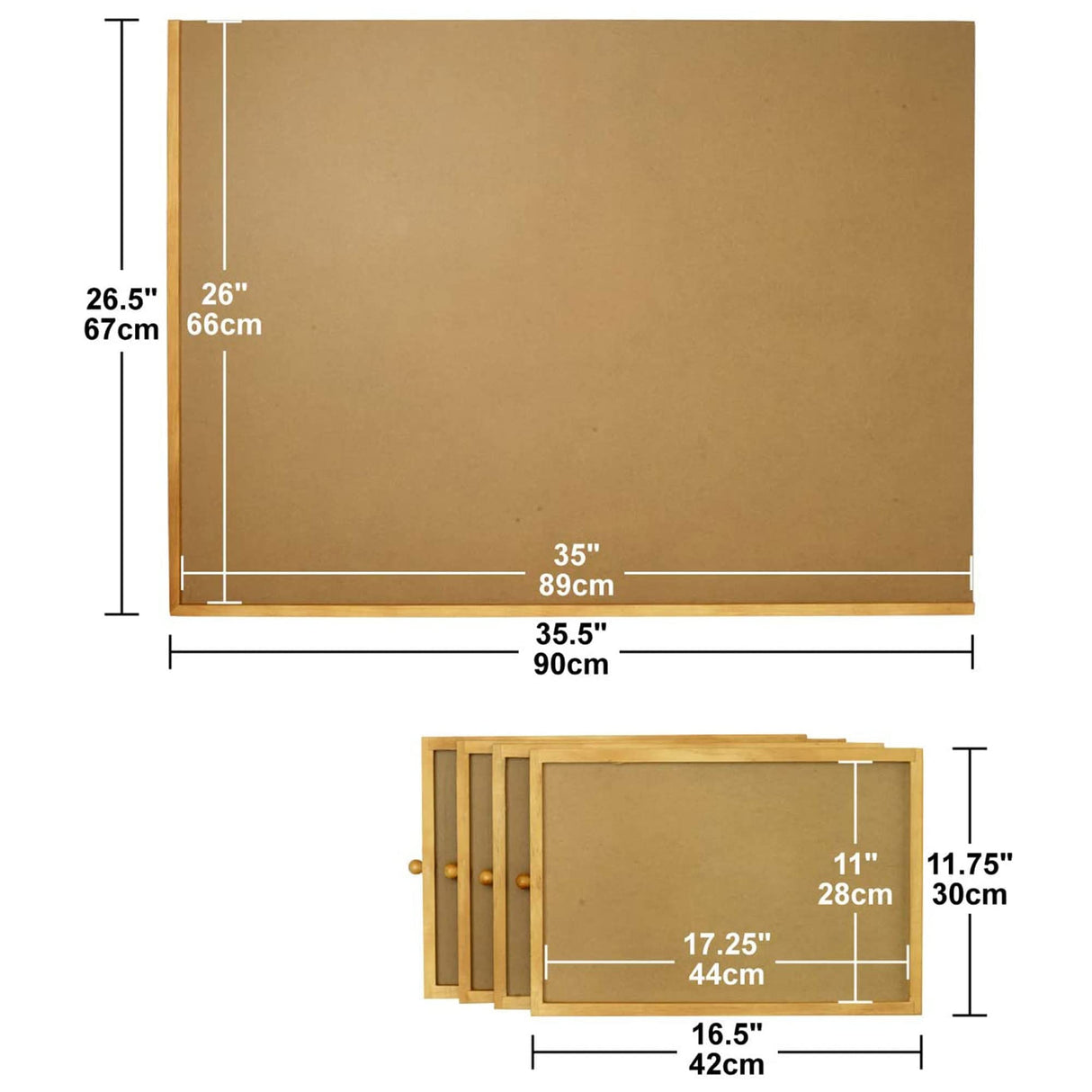 Bits and Pieces - 1500 Piece Puzzle Board with Drawers - Jumbo Wooden Puzzle Plateau – Portable Puzzle Table 26"x 34" - Tabletop Deluxe Jigsaw Puzzle Organizer and Puzzle Storage System – Gift for Mom Bits and Pieces