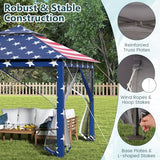 Goplus11 ft × 11 ft Pop up Gazebo, Portable Screen Canopy Shelter w/Mesh Netting Sidewalls, Vented Top, Drainage Holes, Heavy-Duty Height Adjustable Easy Setup Party Tent for Backyard Goplus