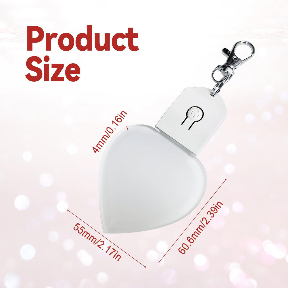 10Pcs Sublimation Keychain Blanks Bulk with LED Keychain Acrylic Lighted Transfer DIY Crafts with Keyrings for Photos (Heart) YWNYT