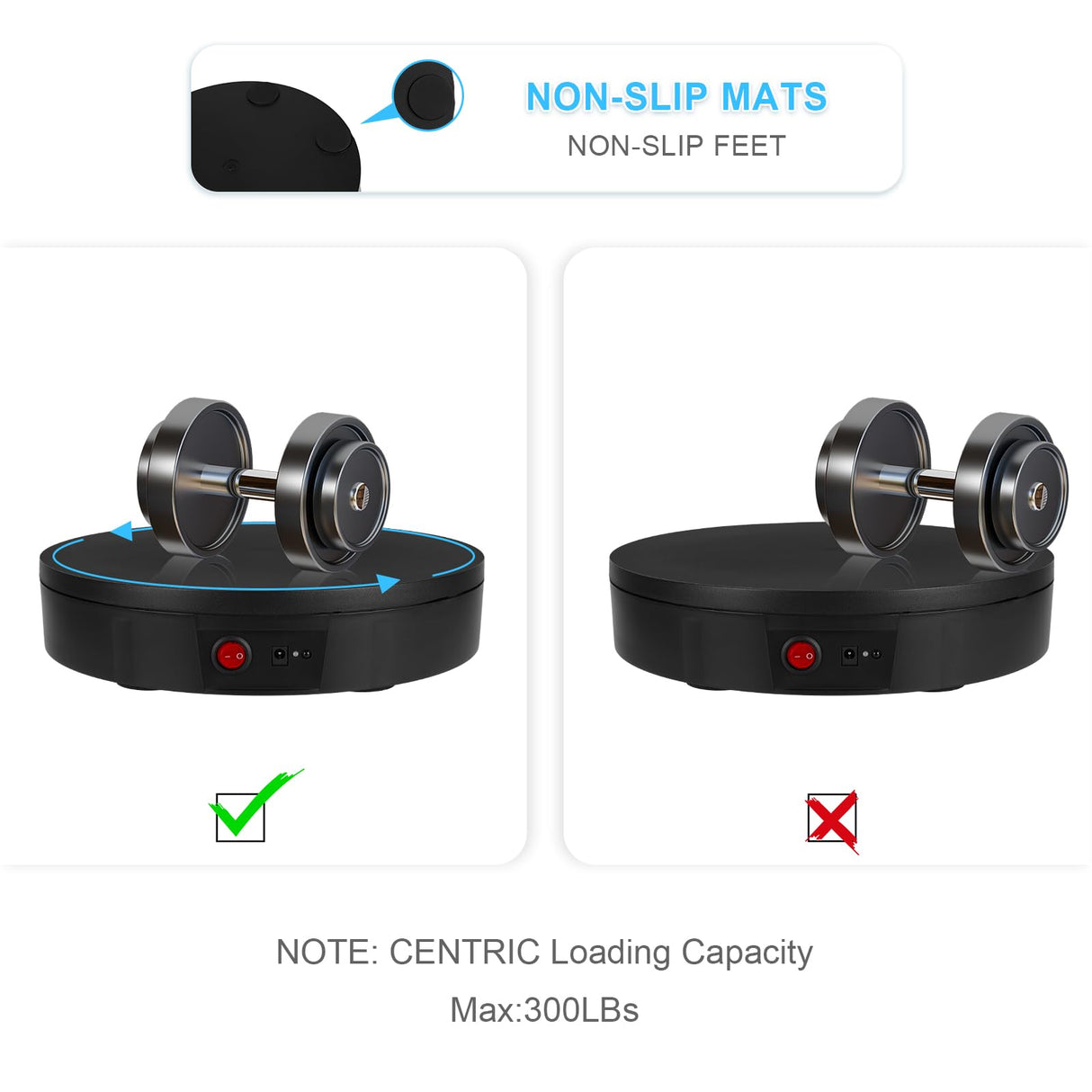 Remote Control Motorized Rotating Display Stand, 300 Lbs Load, 360 Degree, Mute Automatic Rotating Platform for Photography Products, Live Video Show, Angle Speed, Wired, Rotating Stand for Display Bosgladek