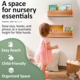 Green Goods Supply Scalloped Shelves - Set of 2 Pre-Assembled 15.6inch Floating Nursery Book Shelves, Scalloped Book Shelf - Kids Wall Bookshelf, Nursery Decor, Floating Shelves for Wall Green Goods Supply