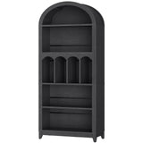 HOOBRO Arched Bookshelf, 70.9" Tall Arch Bookcase with Storage, 5-Tier Farmhouse Book Shelf, Modern Arched Cabinet, Wooden Bookshelf with Open Display Shelves for Living Room, Office, Black BK53SJ01 HOOBRO