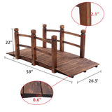 Ochine Wooden Garden Bridge Outdoor Arc Footbridge with Railings Decorative Backyard Bridge Arch Footbridge Decorative Pond Landscaping for Lawn Patio Courtyard (Ship from USA) Ochine