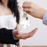 CHGCRAFT 20 Sets Puzzle Sublimation Blanks Keychains Double-Sided Keychain Blanks MDF Board Heat Transfer Keyring White for Heat Press, 2.76x1.97inch CHGCRAFT