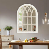 FLORA Farmhouse Window Pane Mirror, Large Decorative White Wall Mirror for Living Room Kitchen Entryway, 24 L x 34 FLORA