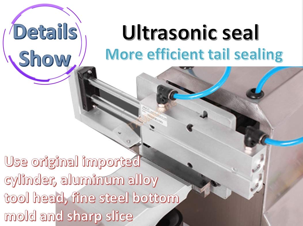 TXMACHINE® Ultrasonic Plastic Tube Sealing Machine tube tail welding sealer cutter with printing function (110V/60HZ, 5-80MM/0.19-3.149inch sealing diameter) TXMACHINE