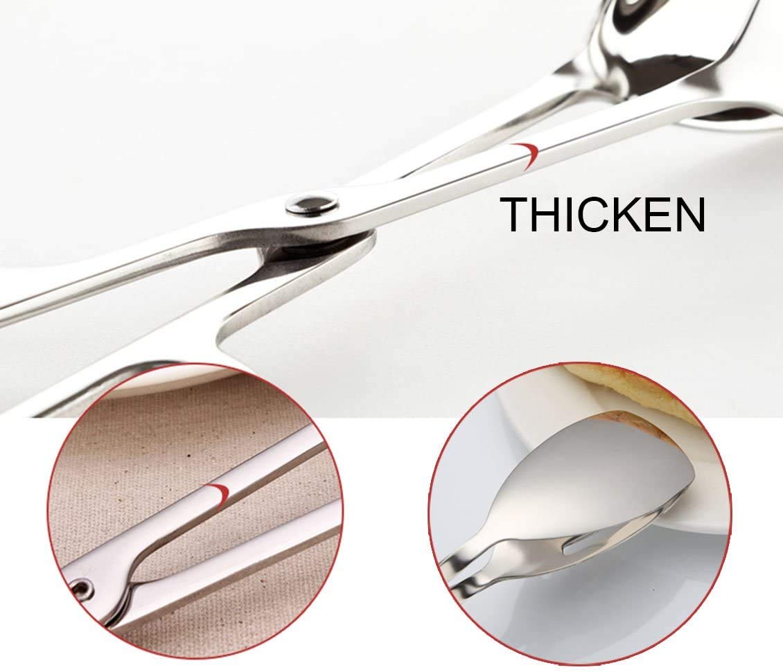 KEBE 2-PACK Serving Tongs for Buffet Party Catering, Thickening Food Serving Salad Cake Bread Kitchen Tongs, Stainless Steel KEBE