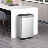 EKO Phantom-T 50 Liter / 13.2 Gallon Vertical Motion Sensor Trash Can, Brushed Stainless Steel Finish EKO