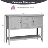 HAPPYGRILL Buffet Sideboard Solid Wood Storage Cabinet Console Table with 2 Drawers & Shelf, Buffet Server Cupboard for Kitchen, Entryway, Living HAPPYGRILL