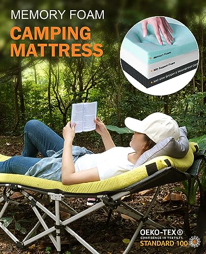 Gaialoop 3 Inch Memory Foam Camping Mattress, Dual Layer Thick Sleeping Camp Pad for Car Tent Cot, Roll-Up Portable Glamping Floor Bed for Guests Sleepover[Cot: 72 * 24 * 3"] Gaialoop