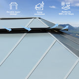 MELLCOM 12x16FT Hardtop Gazebo, Permanent Outdoor Aluminum Patio Gazebo with Aluminum Composite Double Roof for Patio Lawn and Garden, Curtains and Netting Included MELLCOM