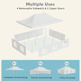 EROMMY 20x30ft Pole Party Tent with Sidewalls, 2 Doors, Carry Bags, Heavy Duty PVC Fire Retardant Outdoor Canopy for 120 People, Ideal for Parties, Events, Weddings, Large White Tent EROMMY