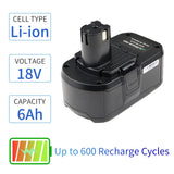 Powerost 18V Battery for Ryobi One+: 18 Volt 6Ah Lithium-ion Replacement for Ryobi One Plus P108 P102 P107 P189 Drill Tools High Performance Battery PBP005 Powerost