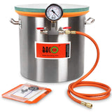 BACOENG 5 Gallon Tempered Glass Lid Stainless Steel Vacuum Chamber Perfect for Stabilizing Wood, Degassing Silicones, Epoxies and Essential Oils. BACOENG