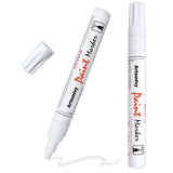 Artsunlvy White Paint Pens marking pens Permanent Markers - 2 Pack Oil Based Waterproof Markers for Tire, Rubber,Wood, Rocks, Metal, Canvas,Plastic, Dark Surface,Craft office Supplies,Medium Point Artsunlvy