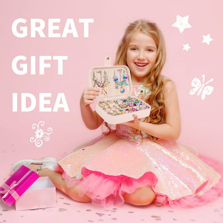 Sofier Charm Bracelet Making Kit for Girls Jewelry Box Jewelry Making Kit Gifts for Girls 4-12 DIY Craft Toys Birthday Christmas Sofier