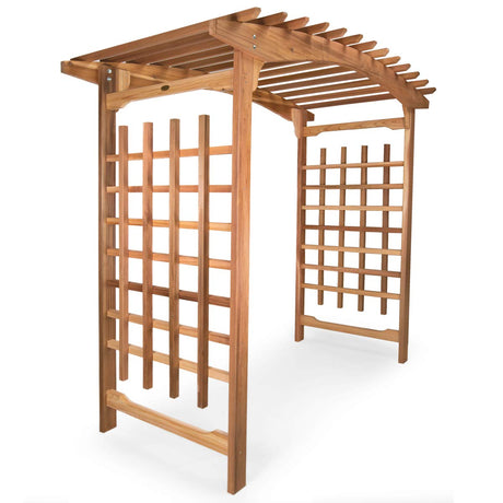 All Things Cedar PA106 Garden Arbor | 8-Ft Handcrafted Wooden Trellis for Climbing Plants Outdoor | Cedar Wedding Arches for Ceremony | Easy Assembly, Timeless Elegance, Weather Resistant 94x47x87 All Things Cedar