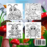 Cute Bugs Coloring Book: Bold and Easy Scenes from Nature with Insects for Kids Ages 2-6 (Bold and Easy Coloring Book Collection for Kids) Majosta