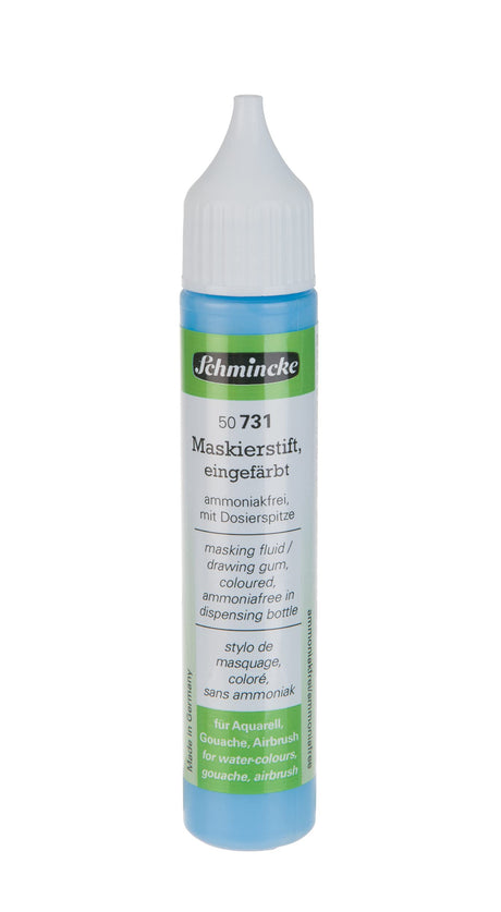 Schmincke - Masking pen colored, 25 ml, 50 731 005, dosing pen, blue masking liquid for opaque areas of paintingson watercolor paper, ammonia-free Schmincke