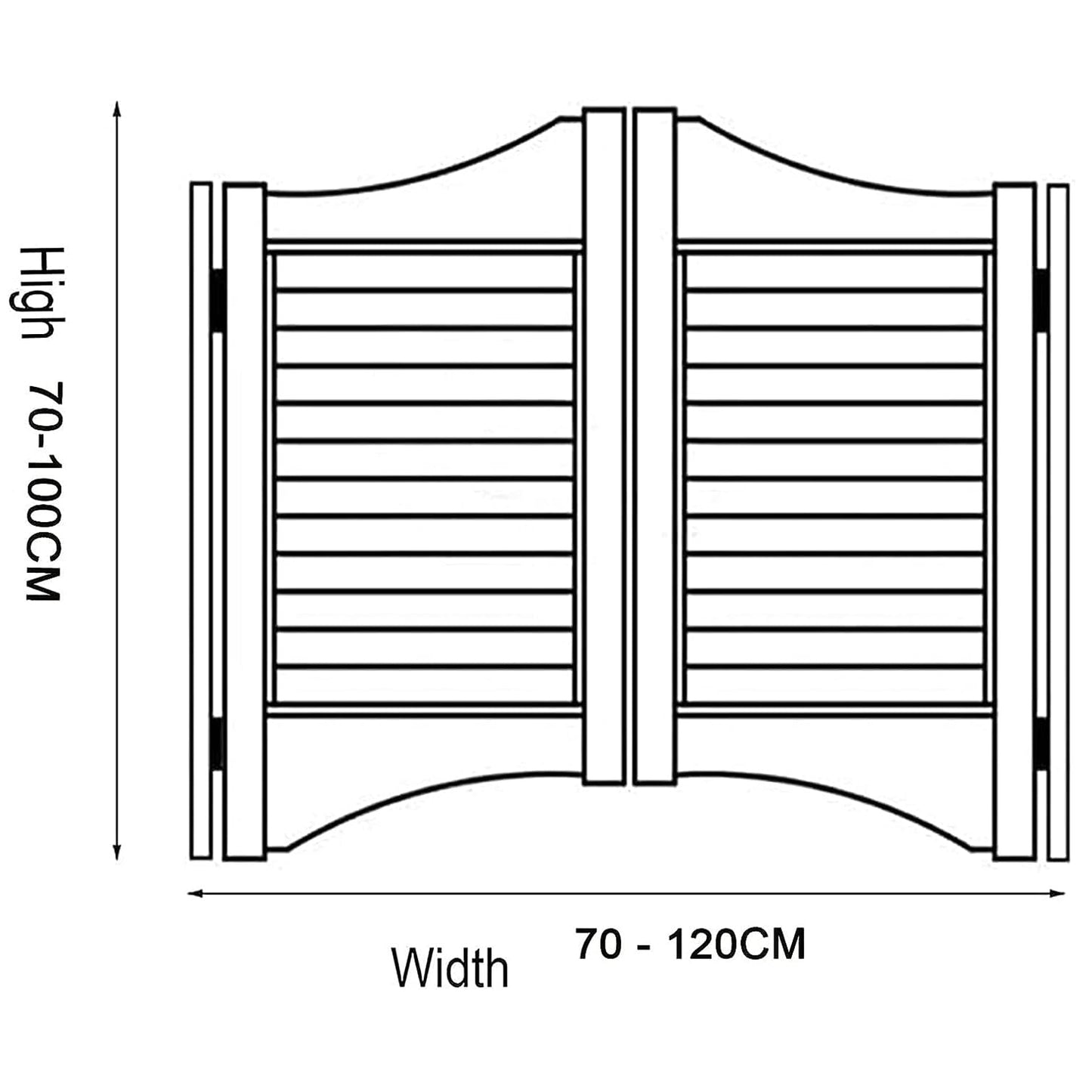 Cafe Swinging Doors,Retro Louvered Saloon Swing Door,Solid Wood Cowboy Door Partition Door Bar Kitchen Auto Close Fence Half Waist Door, with Stainless Steel Hinges,Customizable (W 33in x H 36in)