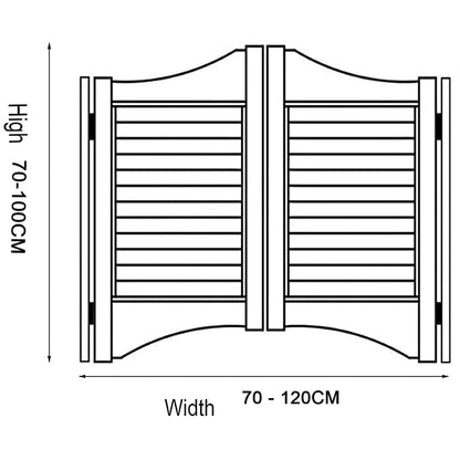 Cafe Swinging Doors,Retro Louvered Saloon Swing Door,Solid Wood Cowboy Door Partition Door Bar Kitchen Auto Close Fence Half Waist Door, with Stainless Steel Hinges,Customizable (W 33in x H 36in)