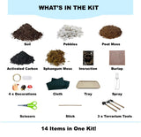 DIY Terrarium Kit with 13 Items Soil Pebbles Sphagnum Moss Activated Carbon Burlap Peat Moss Terrarium Tools Indoor Garden Make Your Own Terrarium KRAFTSTORIES