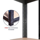 Garage Shelving Units - 71" H x 47" L x 18" - Heavy Duty Racking - Shelves for Storage -1 Bay - Black - 5 Tier - 2000LB Capacity (400LB Per Shelf) - Workshop, Shed, Office - 5 Year Warranty G-Rack