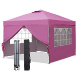 GDY 10x10ft Pop-up Paint Tent, Pink Canopy Tent, Instant Shelter Portable Outdoor Canopies with 4 Removable Side Walls. GDY