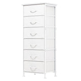 Fixwal White Tall Dresser for Bedroom Closet Organizers and Storage Tall Fabric Dresser with 6 Drawers, Small Clothes Storage Girl Bedroom Furniture Fixwal