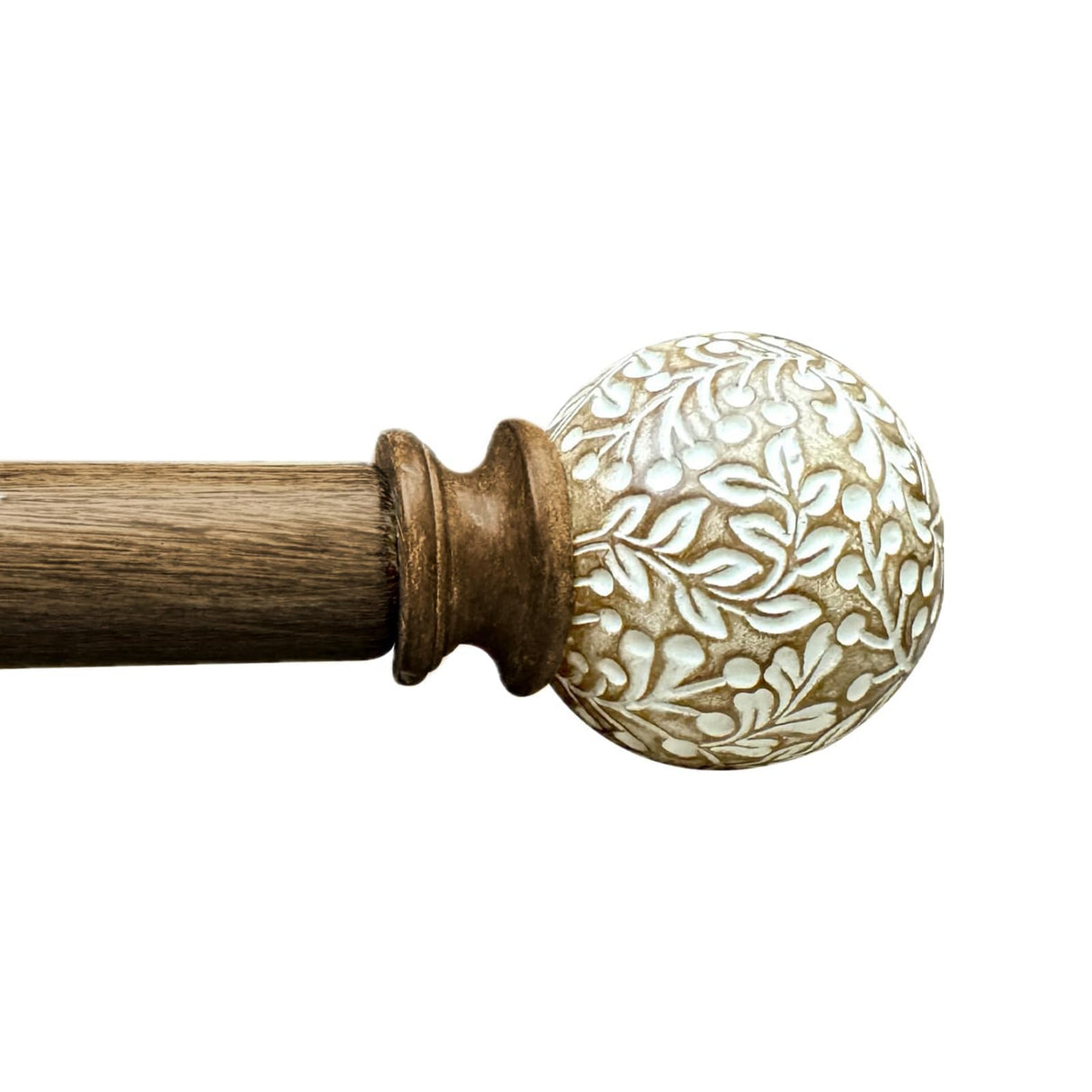 Wood Curtain Rod For Windows 16 to 88 Inch, 1Inch Adjustable Curtain Rod, Brown Wood Grain, Farmhouse Rustic Heavy Duty Curtain Rod WoodArtSupply