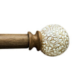 Wood Curtain Rod For Windows 16 to 88 Inch, 1Inch Adjustable Curtain Rod, Brown Wood Grain, Farmhouse Rustic Heavy Duty Curtain Rod WoodArtSupply