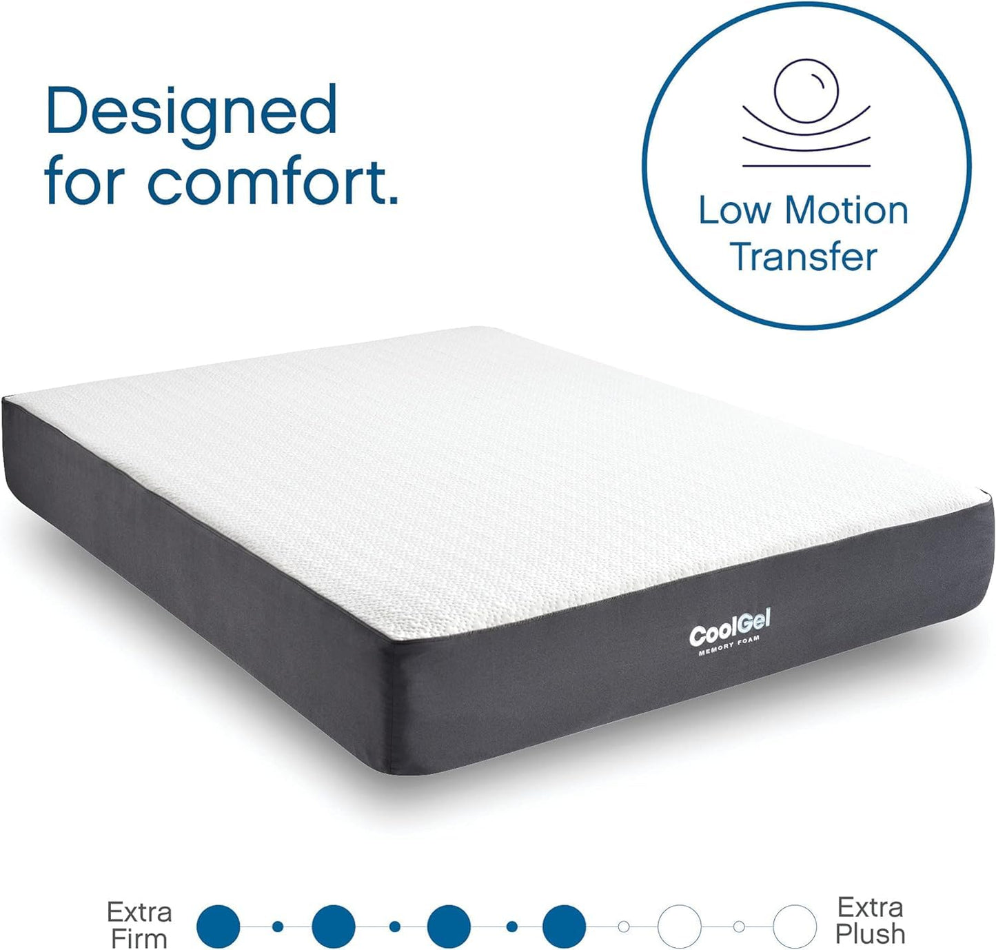 Cool Gel Ventilated Memory Foam 10-Inch Mattress, CertiPUR-US Certified, Mattress in a Box, Queen, White