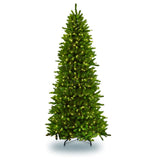 Puleo International 7.5 Foot Pre-Lit Slim Fraser Fir Artificial Christmas Tree with 500 Clear UL Listed Lights, Green Puleo International