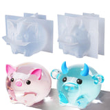 LET’S RESIN Animal Resin Molds, Cute Pig and Cow Figurine Silicone Molds for Epoxy Resin, Large 3D Round Resina Molds for Flowers Preservation, Resina Crafts, Home Desk Decor & Gifts for Animal Lovers LET'S RESIN