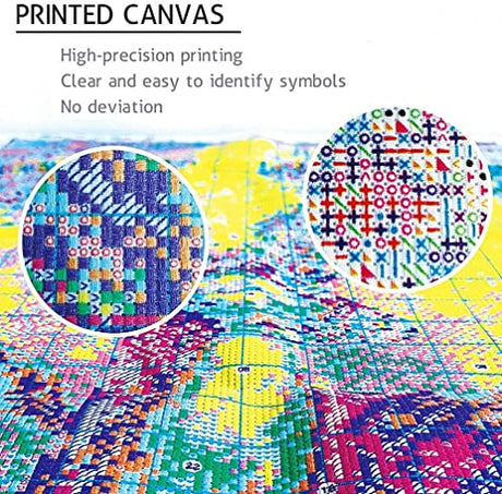 Starry Night Stamped Cross Stitch Kits - Needlepoint Counted Cross Stitch Kits for Beginner Adult Crossstitching Printed Dimensions Scenery Patterns Stitch Embroidery Kits Arts and Crafts Paintcolor