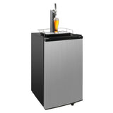 3.4 Cu.Ft. Kegerator, Keg Beer Cooler for Beer Dispensing with 4 Casters, CO2 Cylinder, Temperature Control, Drip Tray, Black Stainless Steel E-Macht