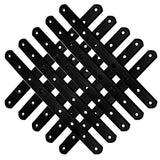 12Pack Straight Brackets Black,10Inch 250MM Mending Plate Metal Brackets for Brace, Heavy Duty Joining Plates for Wood Fence Bookcase Cabinet, Straight Brace Repairing Mending Plates REDOVANT