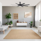 Honeywell Ceiling Fans Xerxes Modern 62 Inch Ceiling Fan with Light, Remote Control Fan, LED Indoor Fan with 8 Blades, Matte Black and Ash Blade Finish Options, Matte Black (51473-01) Honeywell